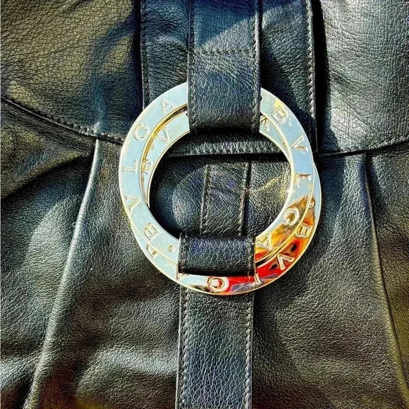 Bulgari Chandra Black Leather Tote Bag, bought new, good used condition. - Picture 3 of 14